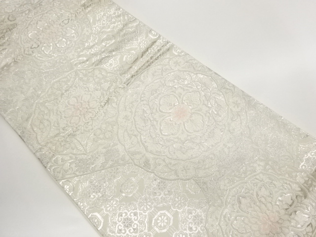 JAPANESE KIMONO / HANA-BUN PATTERN WEAVING FUKURO OBI